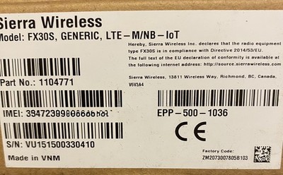 New Sierra Wireless FX30S Cellular Gateway Modem, Generic LTE-M/NB loT / 1104771