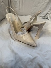 Womens DKNY Cinette Slingback Leather Heels. Size 6.5. Coconut Color. NWB.