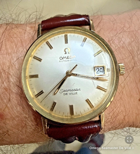 Gold Omega Seamaster De Ville Automatic Date 34mm Ref 166.020 Cal 563