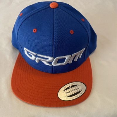 Grom Racing Snapback Trucker Hat Blue & Orange One Size adjustable