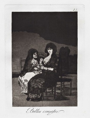 Francisco de Goya plate 15 from Los Caprichos etching Radierung grabado