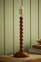ValueLights Walnut Bobbin Brown Wood Table Lamp Base Switch Control