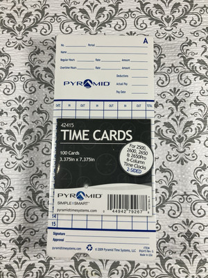 Pyramid Time Systems 42415 Box of 1000 Time Cards 2500 2600 2650 2650 Pro