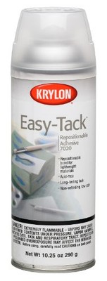 Krylon Easy Tack Repositionable Adhesive 10.25oz Low Odor Non Wrinkling Bond