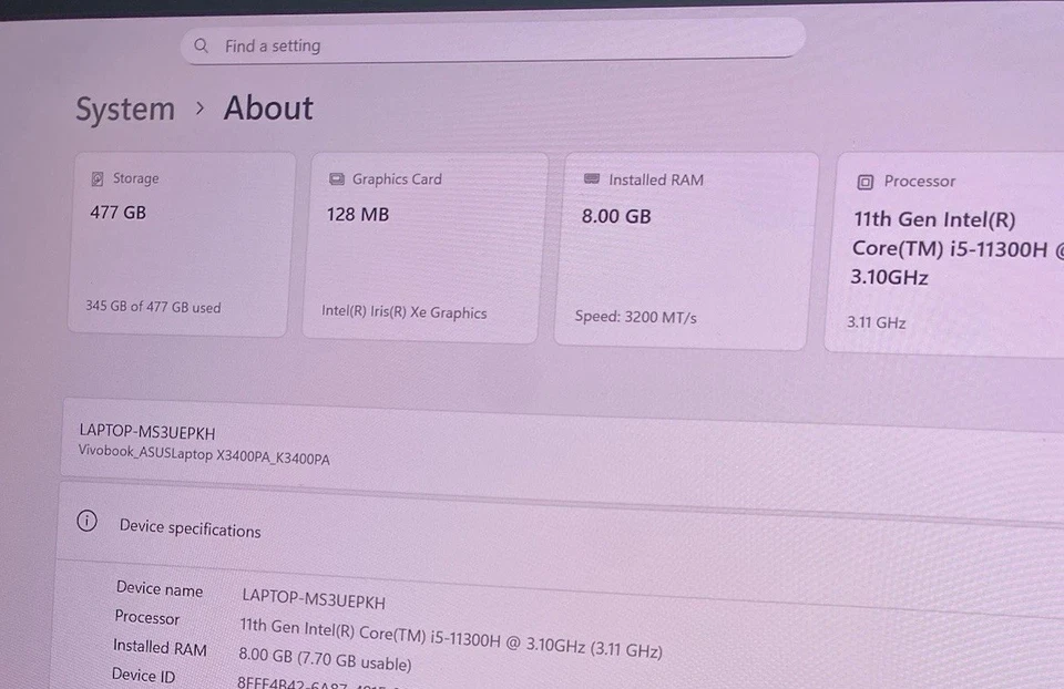 ASUS Vivobook 14 K3400P Core I5 11th Gen, 2.8K OLED 90Hz - Image 4 of 4