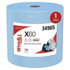 WypAll GeneralClean X60 Multi-Task Cleaning Cloths, 1100 Towels 1 Roll, Blue
