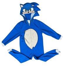 SONIC 2 The Hedgehog Fleece Hooded Pajama Jumpsuit SIZE: Medium 8