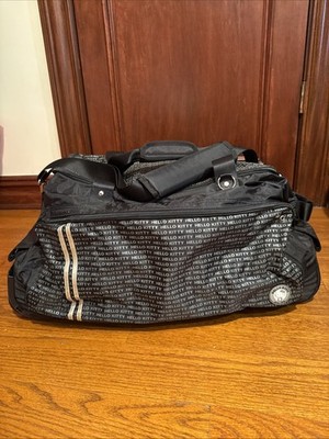 NEW Vintage Hello Kitty Black With Logo Duffel/Roller Suitcase 24 x13 