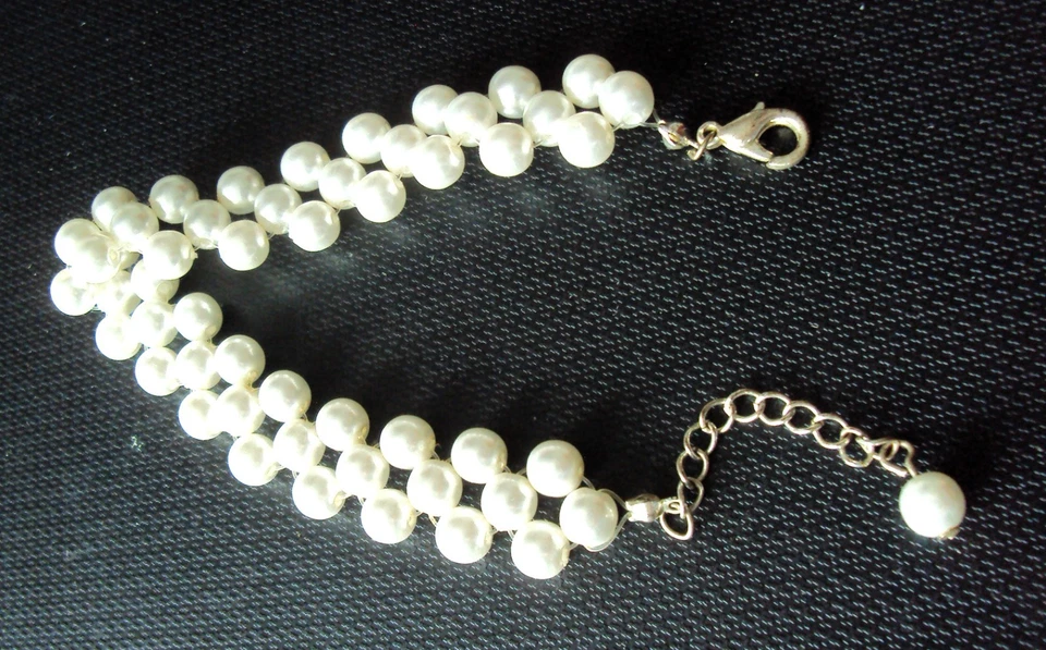 Damen PERLEN ARMBAND ca. 18 x 1,5 cm super schöne Handarbeit MODESCHMUCK - Bild 2 von 2