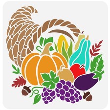 FINGERINSPIRE Cornucopia Stencil 11.8x11.8 inch Thanksgiving