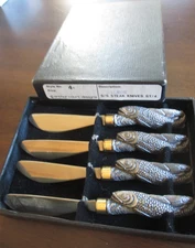 Arthur Court Salmon Spreaders Canapé Knives 4pc Set   NEW in original box