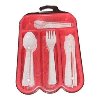 Gowi Toys Children's Pretend Play White Cutlery Set Role Play Kitchen Pink Tray