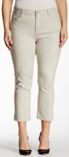 NWT Not Your Daughter's Jeans NYDJ Audrey in Stone Stretch Crop Jeans 24W