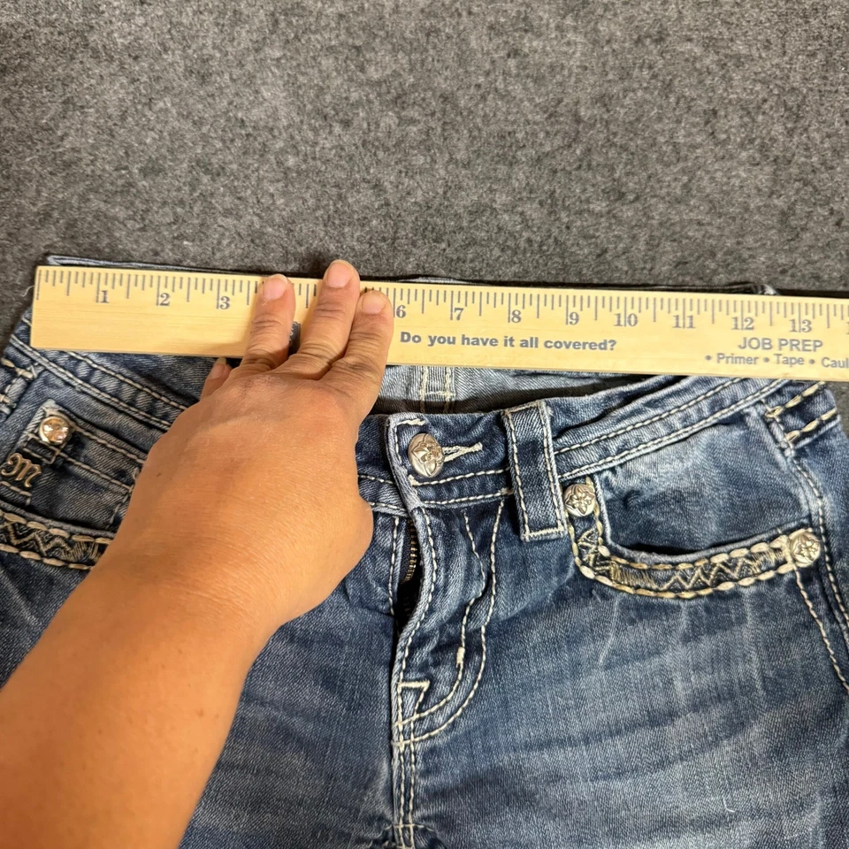 Pantalones de mezclilla Miss Me Signature ajustados para mujer talla 27 bolsillos adornados azul Foto 4 de 4