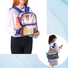 Clear Backpack 7.5"x2.8"x9" Stadium Approved Heavy Weight Carry Transparent Bags