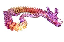 3D Druck Drache 60cm, Deko, Figur, Geschenk, Gold/Rot/Lila, ohne Ei