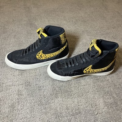 Nike Blazer Mid Black Leopard Print Trainers Size 7.5 DC9207-001 rare classic