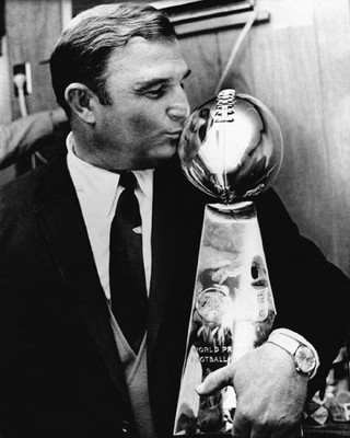 1970 Kansas City Chiefs HANK STRAM Glossy 11x14 Photo Lombardi Trophy Poster