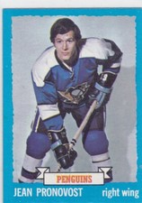 73/74 TOPPS..JEAN PRONOVOST..CARD # 11..PENGUINS..FREE COMBINED SHIP