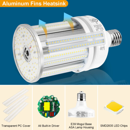 80W LED Corn Cob Light Bulb for Workshop Garage Warehouse Factory 5000K 11200Lm - Picture 3 of 12
