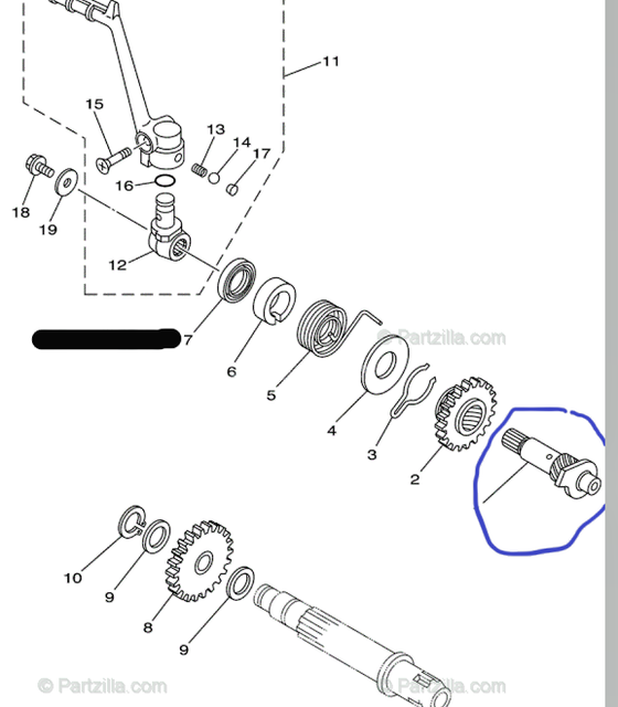 Yamaha Yz85 YZ 85 Engine Kick Start Lever Internal Shaft 5pa1566000