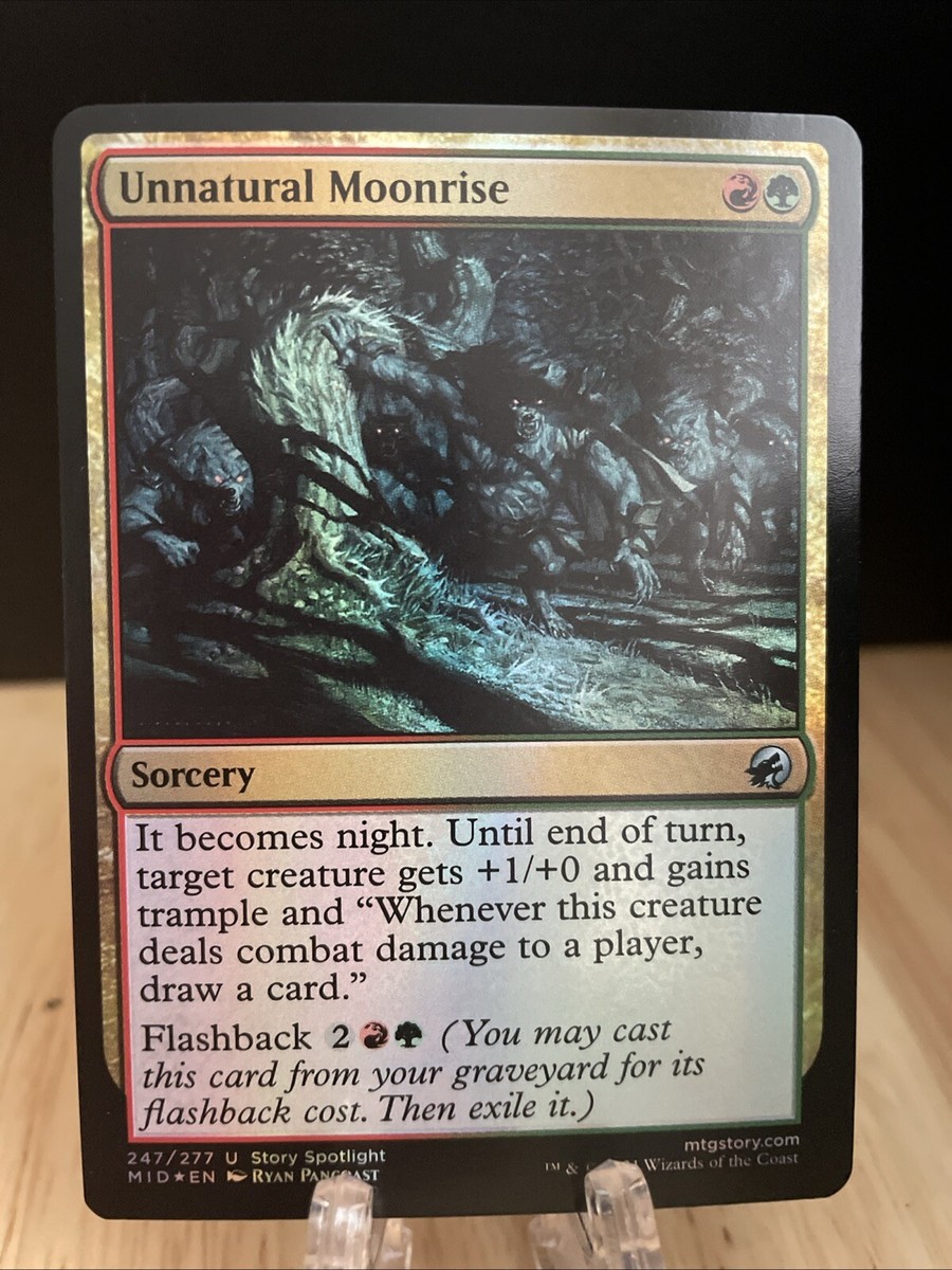mtg story spotlight cards MTG Unnatural Moonrise Innistrad: Midnight Hunt FOIL #247/277 Uncommon NM/M