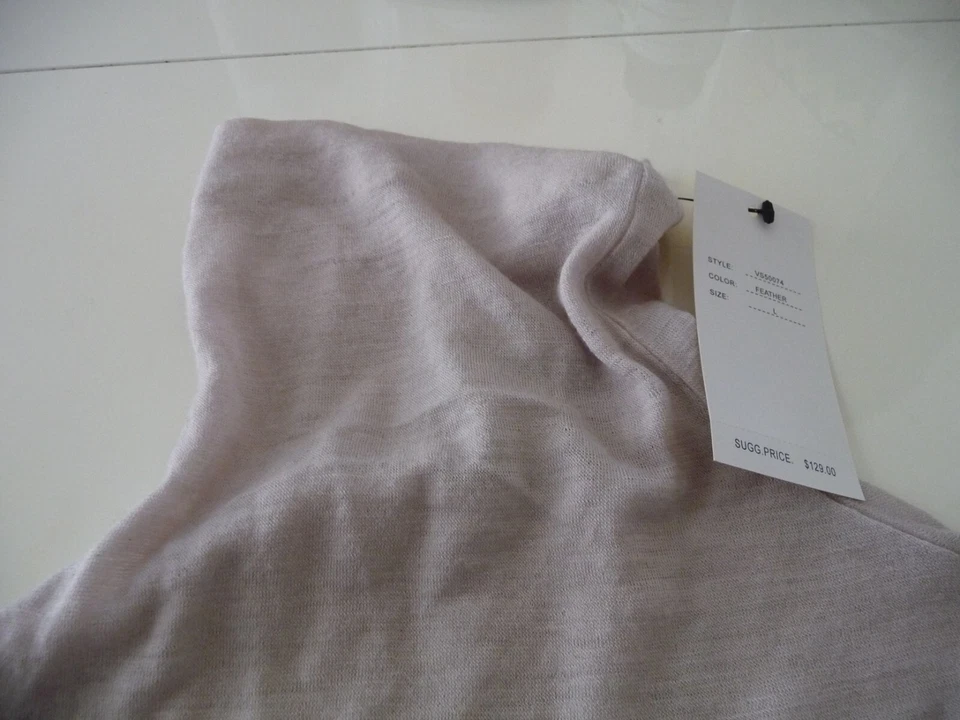 VERTIGO PARIS TENDENCIA BEIGE TRANSPARENTE CUELLO TORTUGA MANGA LARGA 100% LANA TALLA GRANDE NUEVO Foto 4 de 4