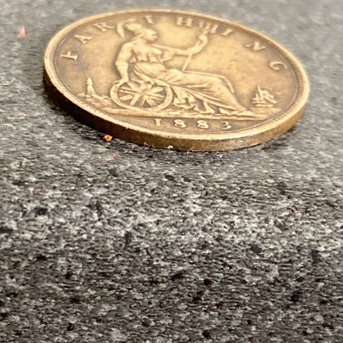 1883 Great Britain Farthing Queen Victoria. Good Condition. Very Rare Coin - Picture 5 of 5