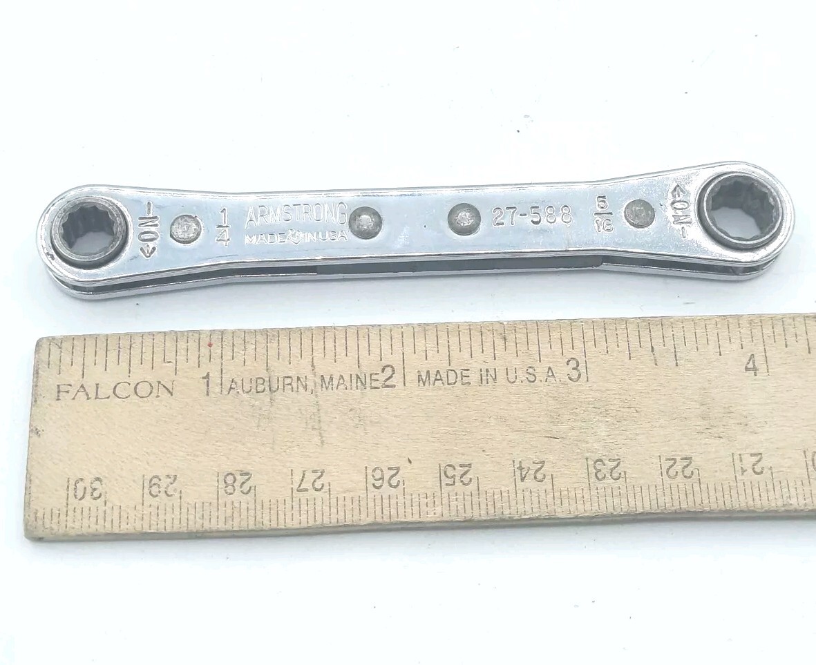 Armstrong 27-588 - 1/4 X 5/16 12 Pt.  Ratcheting Box End Wrench - USA +