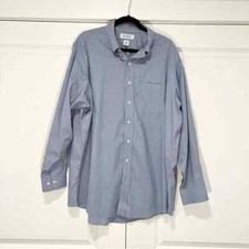 Brooks Brothers Mens Navy Checkered Button Down Dress Shirt 100 Cotton Size XL