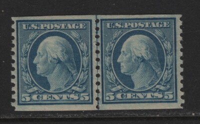496 Line pair VF-XF OG mint never hinged nice color cv $ 65 ! see pic ...