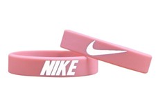 Nike Baller Band Silicone Rubber Bracelet Pink White Dunks PINK Breast Cancer
