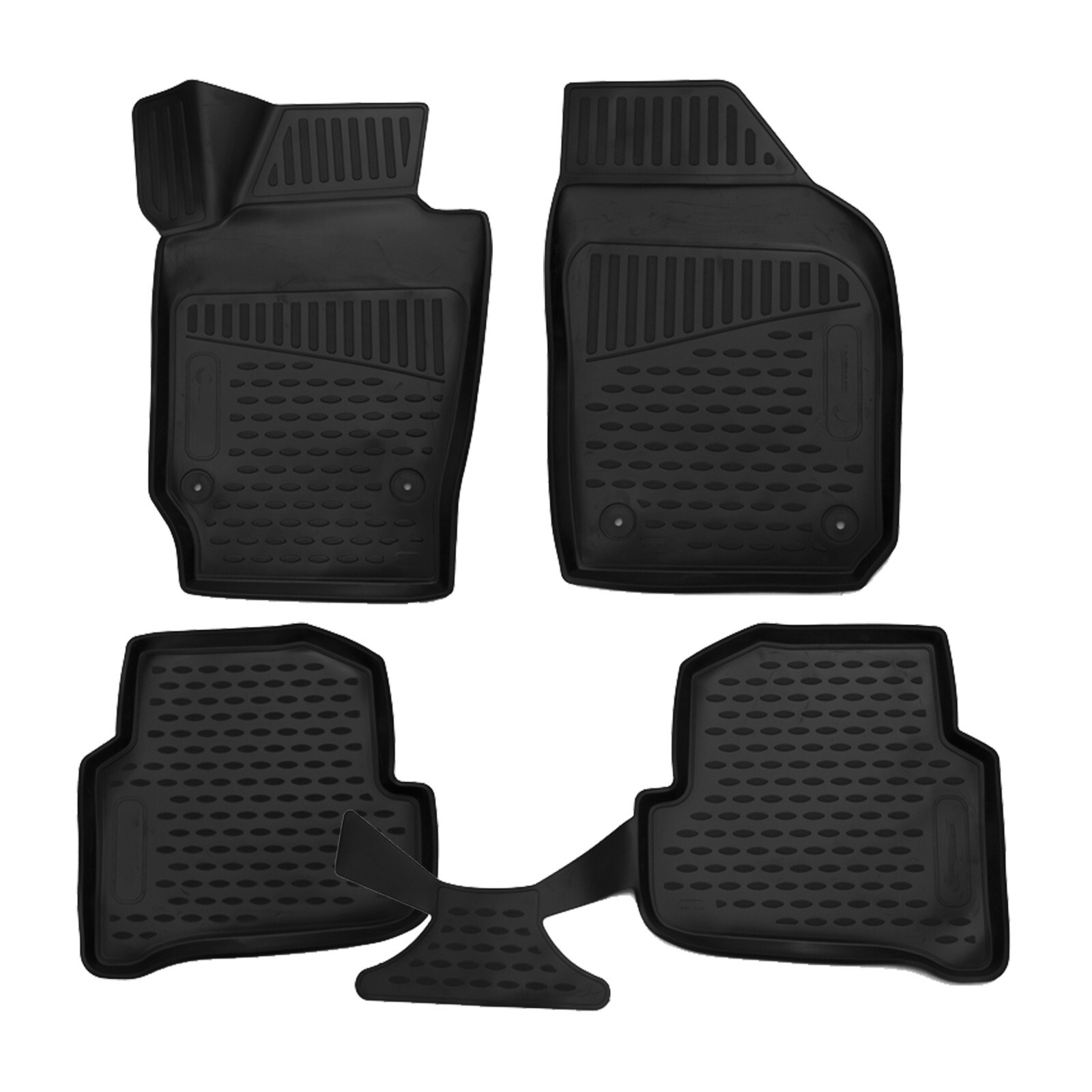 Tapis de sol caoutchouc pour Skoda Fabia 3 2015-2021 sur mesure 4 pièces noir