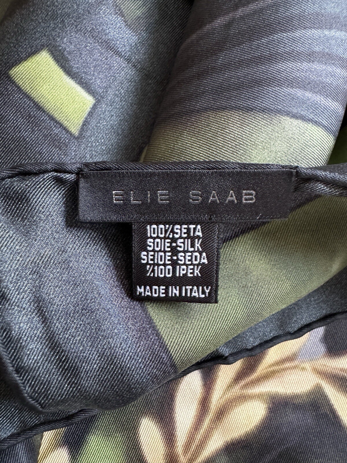 Ellie Saab Silk Square Scarf Green 34” image 7