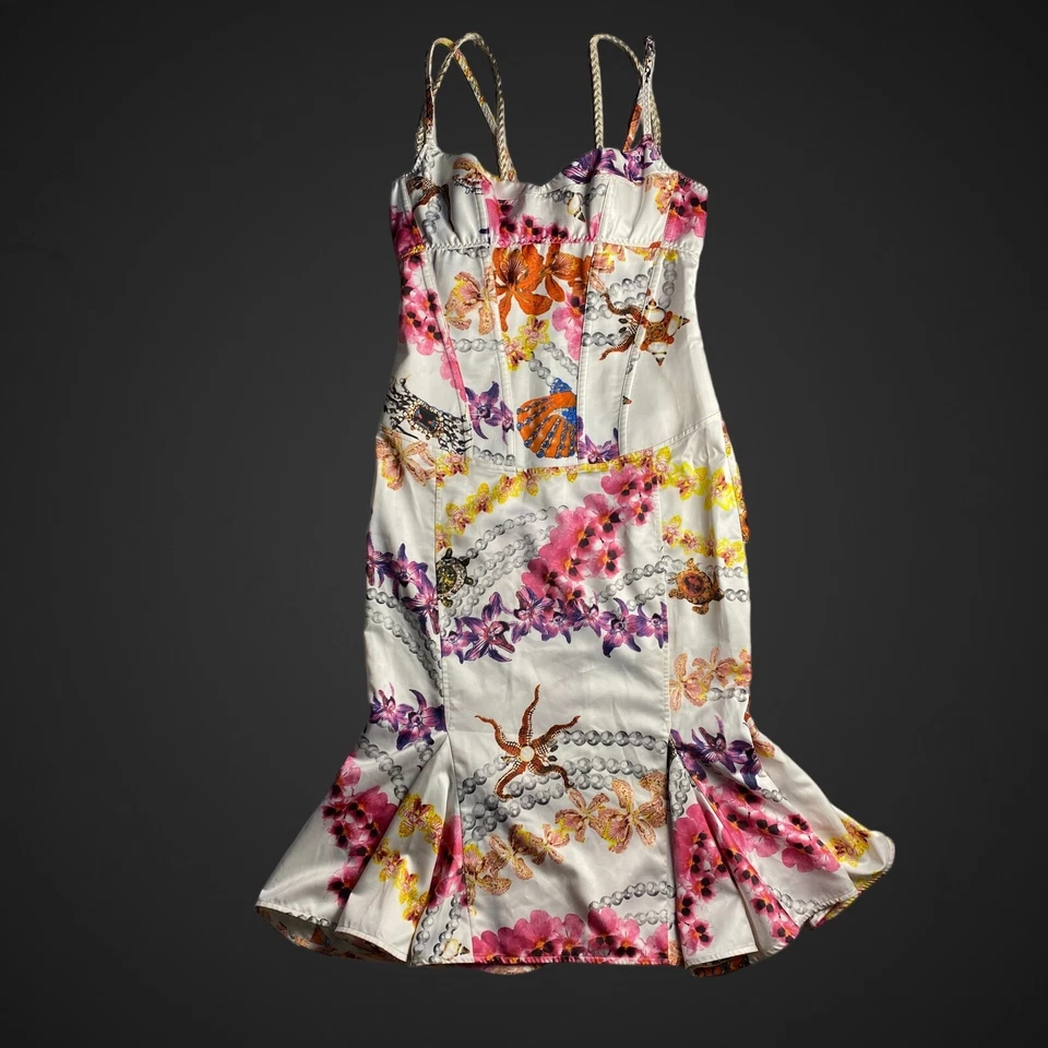 ¡NUEVO! Roberto Cavalli SS 2005 Vintage Floral Mar SIRENA VESTIDO TRAJE Talla 42IT S-M Foto 3 de 4