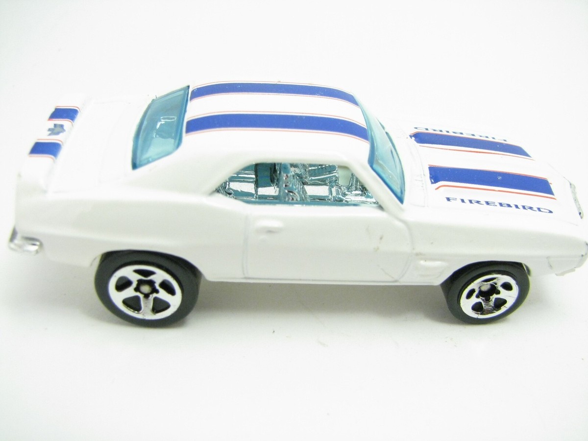 Hot Wheels 1969 Firebird Trans Am White With Blue T/A Stripes