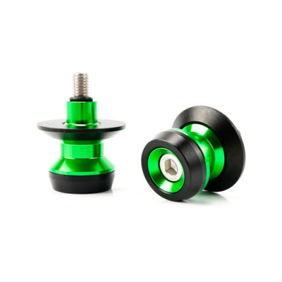 Paddockständer Spulen Schwinge Sturzpads grün für Kawasaki ZX-10R 2013-2018