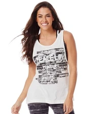Zumba Peace Love N Loose Tank Top ~ White ~ size  XL, XXL