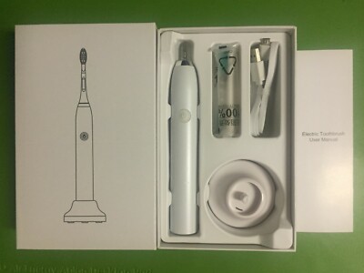 Sonic Ultrasonic Electric Toothbrush 2 Heads Rechargeable 3 Brushing Mode IPX7