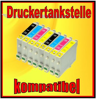 8x Patrone für EPSON STYLUS C86 Photo CX3500 CX3600 ersetzt T0441 -T0444 / T0445