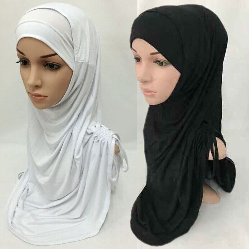 2PCS Modal Cotton Hijab HeadCover Scarf Wrap Islamic Muslim Amir