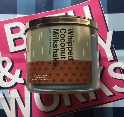 Bath & Body Works 3 Docht Kerze. Geschlagener Kokosmilchshake. Aus den USA 