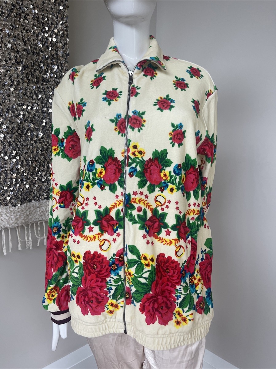 AUTH.GUCCI SUPREME JACQUARD TRACK FLORAL PRINTED VELOUR