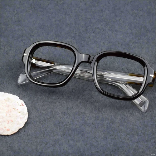 Acetat Dicke Vintage Brillenfassung Handgefertigt Eckig Herren Brille Brillengestell Unisex - Bild 14 von 42