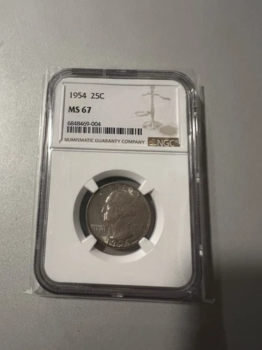 1954 MS67 Washington Quarter NGC Mint State 67 ** Tough This Nice!