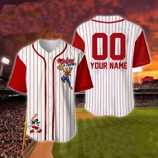 Personalized Mickey &Friends Playing Baseball Goofy Dog 3D Baseball Jersey Shirt