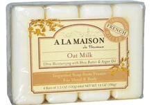 Hand & Body Bar Soap, Oat Milk, 4 Bars, 3.5 oz (100 g) Each