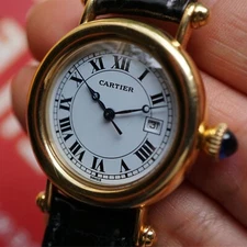 Cartier Diabolo Ref. 1420 Large 32 mm 18k Gold Deployant Clasp Quartz 2000s