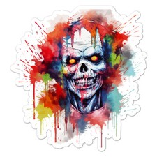 Scary Zombie Skull, Vinyl Decal Sticker, Indoor Outdoor, 3 Sizes, 11122