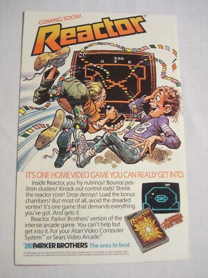 1983 Color Ad Reactor Video Game by Parker Brothers for the Atari 2600 ...